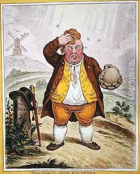 Dreadful Hot Weather Oil Painting - James Gillray