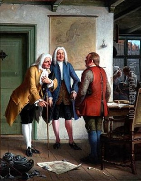 Scene Fra Den Politiske Kandestober Af Ludvig Holberg Oil Painting - Wilhelm Nicolai Marstrand