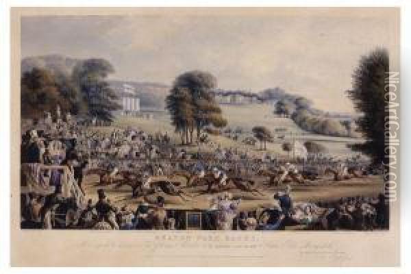 Heaton Parkraces, The Great Cup Race Oil Painting - Francis Calcraft Turner