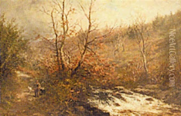 On The Erme, Late In The Fall Oil Painting - George Henry Jenkins