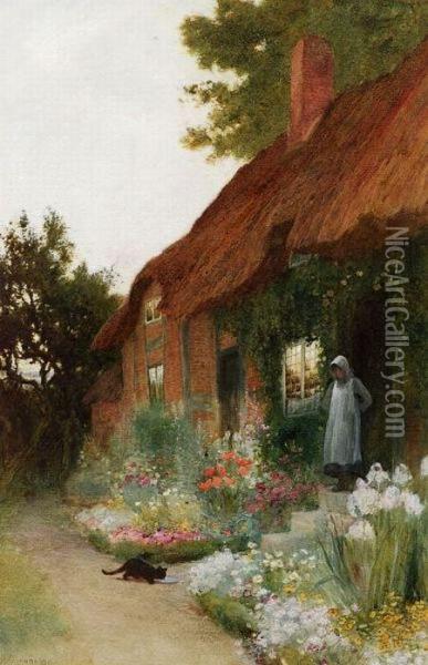 Cottage At Witley Oil Painting - Helen Mary Elizabeth Allingham