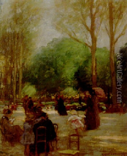 Luxembourg Gardens Oil Painting - Rupert Bunny