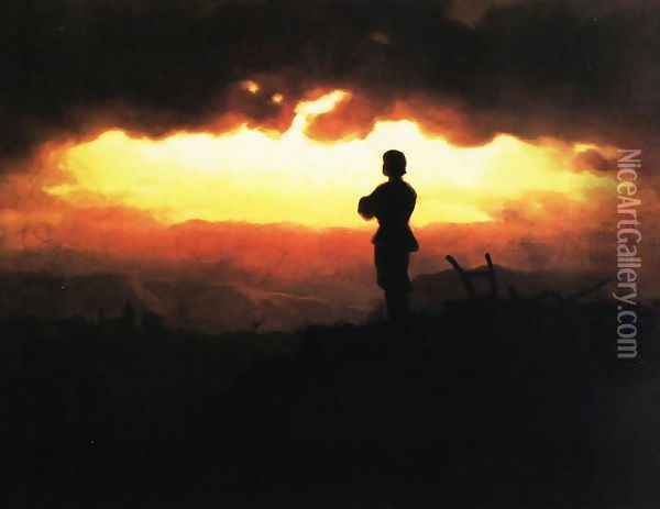 Evening Prayer of a Farmer Oil Painting - Artur Grottger