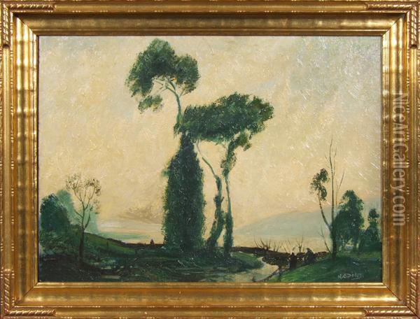 Landscape With Trees Oil Painting - Hippolyte Camille Delpy