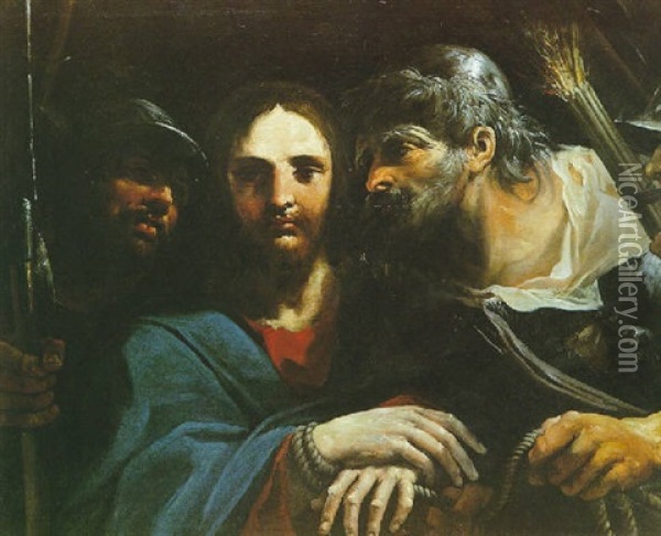 Le Christ Entre Les Bourreaux Oil Painting - Felice Torelli