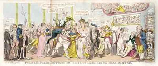 Princely Predilections or Ancient Music and Modern Discord Oil Painting - George Cruikshank I