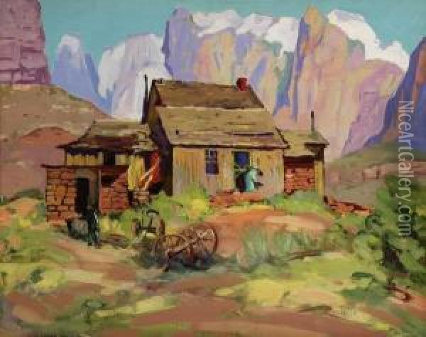 Mormon House, Utah Oil Painting - John Christopher Smith