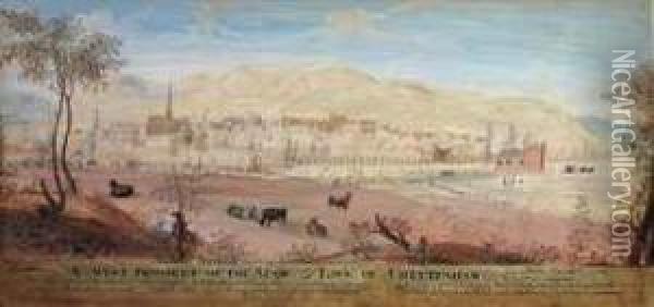 View Of Cheltenham From The West Oil Painting - Thomas Sen Robins