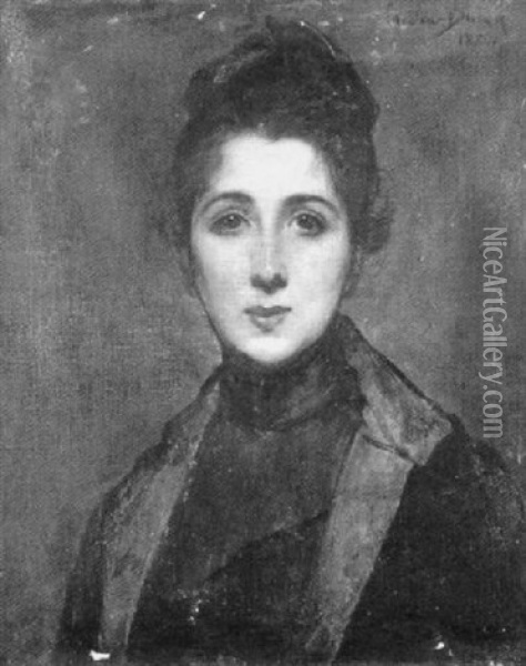 Portrait De Jeune Femme Oil Painting -  Carolus-Duran