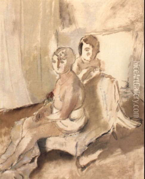 Margot Et Madelaine Oil Painting - Jules Pascin