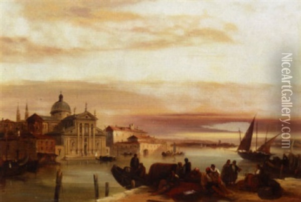 View Of The Church Of San Giorgio Maggiore Oil Painting - Edward Pritchett