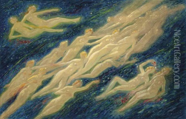Celestial Skies Oil Painting - Felix Courche