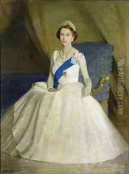 Her Majesty Queen Elizabeth II Oil Painting - Denis Quinton Fildes