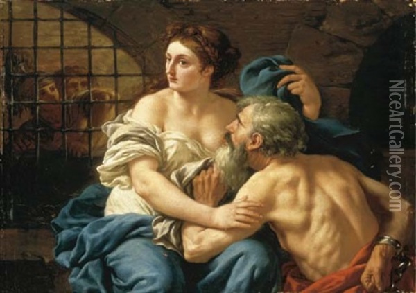 Roman Charity Oil Painting - Jean Jacques Lagrenee the Younger