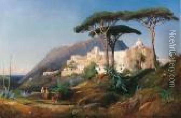 Veduta Di Capri Oil Painting - Louis Auguste Lapito
