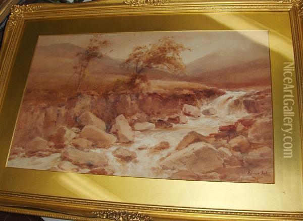 Moorland Stream Oil Painting - Edward Arden