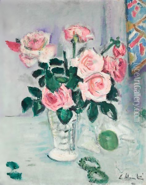 A Bouquet For Mollie Oil Painting - George Leslie Hunter
