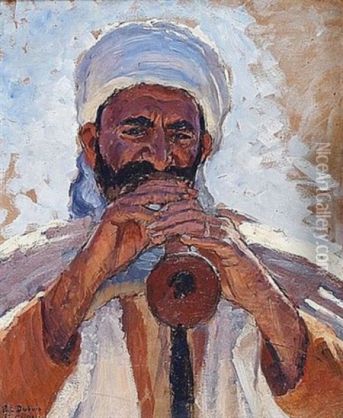 Les Musiciens, Le Joueur De Raita, Bou-saada (study) Oil Painting - Paul Emile Dubois