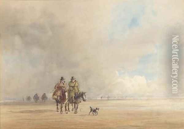 Lancaster Sands 2 Oil Painting - David Cox