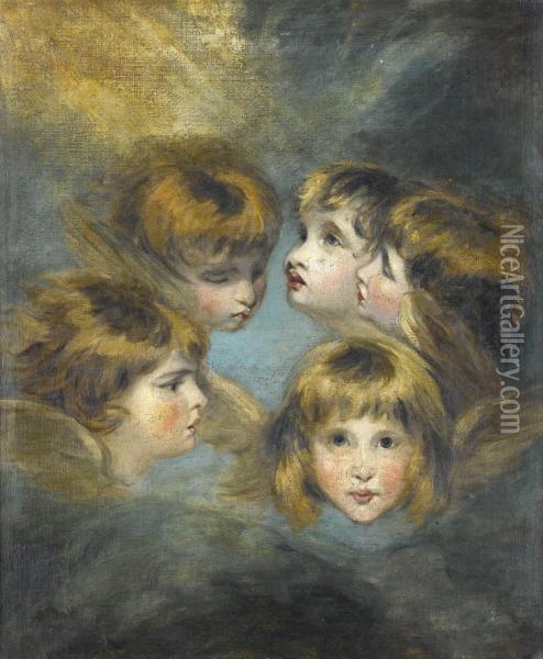 Heads Of Angels Oil Painting - Charles Augustus Henry Lutyens