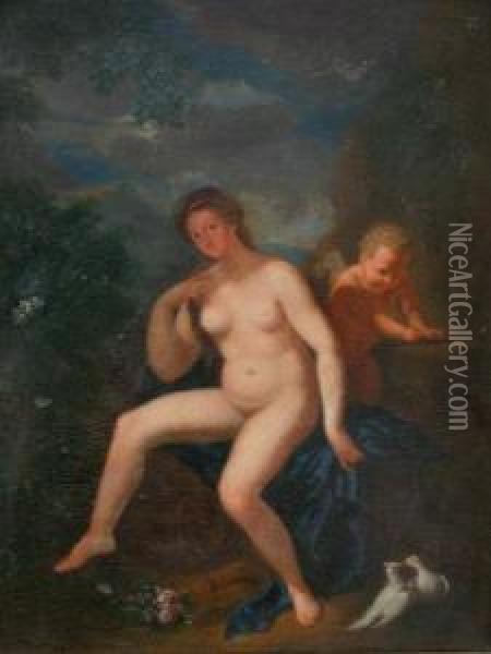 Cupid And Venus Oil Painting - Adriaen Van Der Werff