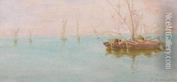 The Venetian Lagoon Oil Painting - James W. Milliken