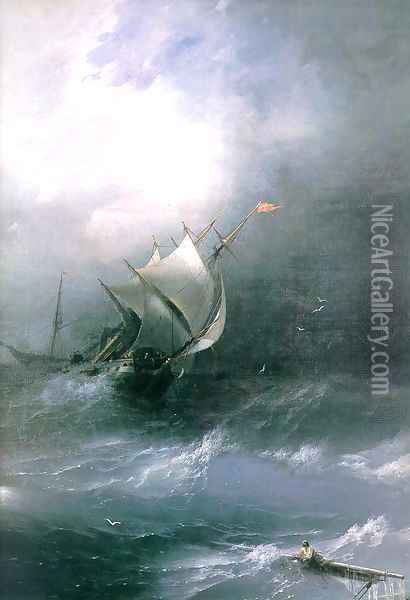 Tempest on Ice ocean Oil Painting - Ivan Konstantinovich Aivazovsky