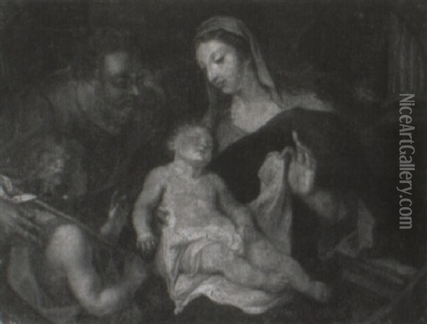 The Holy Family With The Infant St. John The Baptist Oil Painting - Giovanni Battista Piazzetta