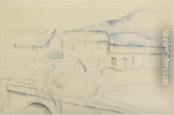 Maison Pres D'un Pont Oil Painting - Paul Cezanne