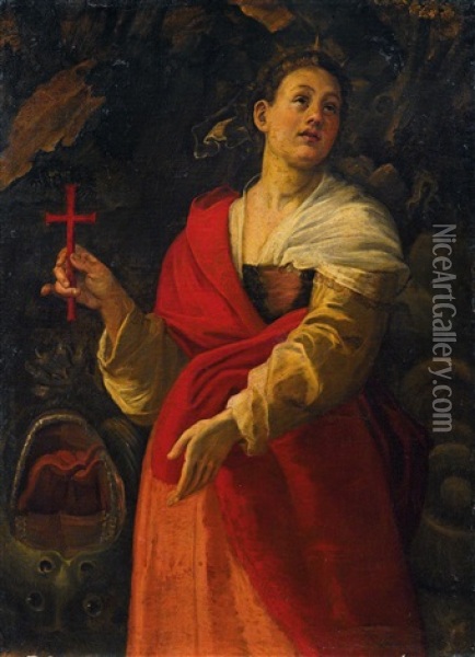 Saint Margaret Of Antioch Oil Painting - Pietro Faccini