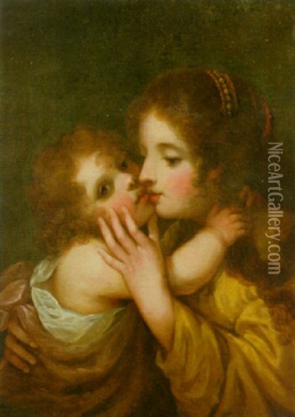 Maternal Affection Oil Painting - James (Thomas J.) Northcote