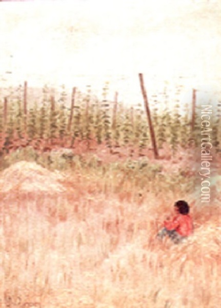 Mendocino Hop Fields Oil Painting - Grace Carpenter Hudson