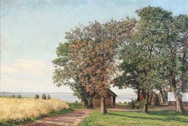 Summer Landscape From Praesto, Denmark Oil Painting - Marie Antoinette Henriette Luplau