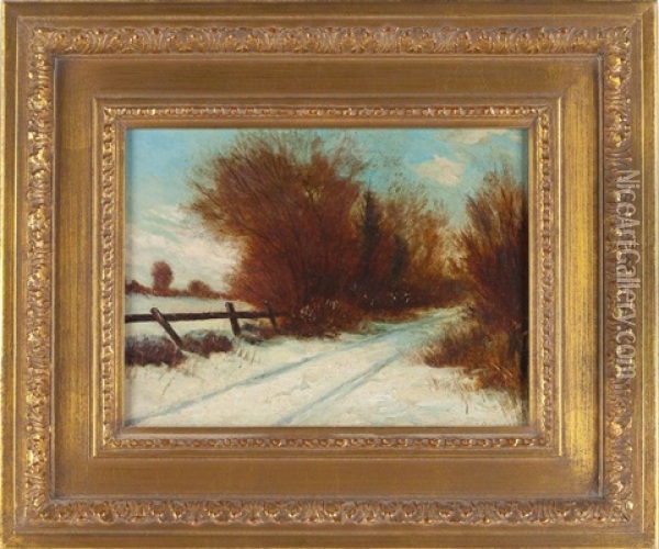 Snowy Lane Oil Painting - Bruce Crane