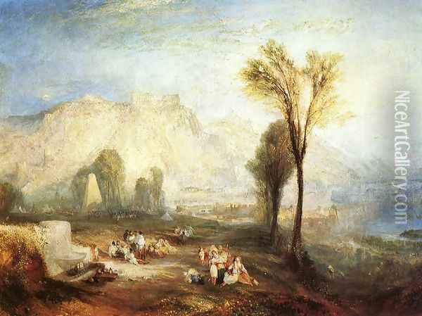 The Bright Stone of Honor (Ehrenbrietstein) and the Tomb of Marceau, from Byron's 'Childe Harold' Oil Painting - Joseph Mallord William Turner