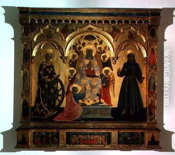 The Madonna of the Girdle with Saints and Angels Oil Painting - Giusto Manzini Andrea di
