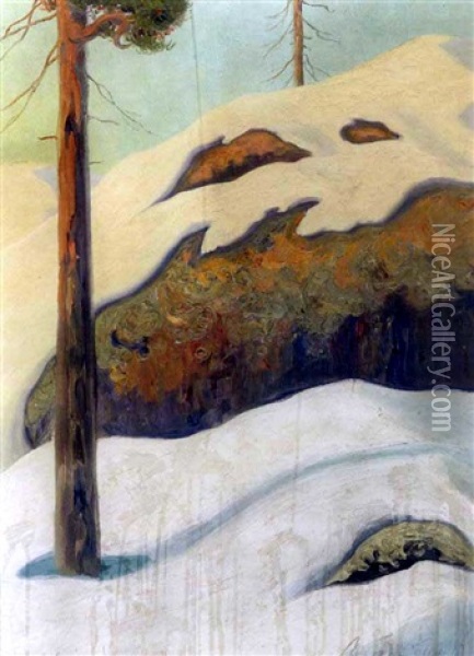Snowscene Oil Painting - Akseli Valdemar Gallen-Kallela