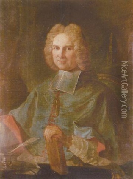 Portrait D'eveque Oil Painting - Charles Joseph Natoire