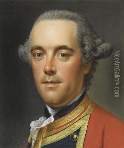 Portrat Des General William Fawcett Oil Painting - Johann Georg Ziesenis
