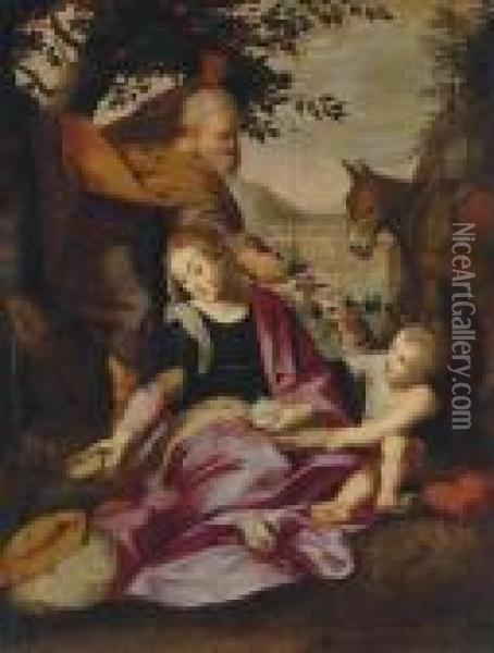 The Rest On The Flight Into Egypt Oil Painting - Federico Fiori Barocci