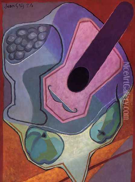 Violin with Fruit Oil Painting - Juan Gris