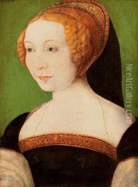 Portrait De Dame Oil Painting - Corneille De Lyon