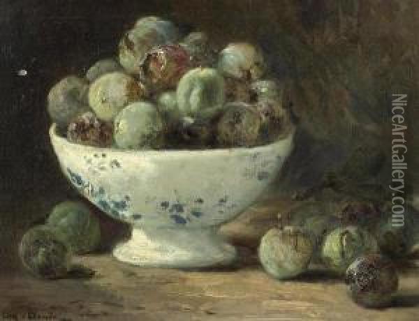 Stilleben Mit Fruchten. Oil Painting - Eugene Claude