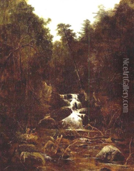 The Indian Falls Oil Painting - Regis Francois Gignoux