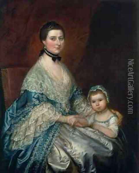 Mrs Bedingfield and her Daughter Oil Painting - Thomas Gainsborough
