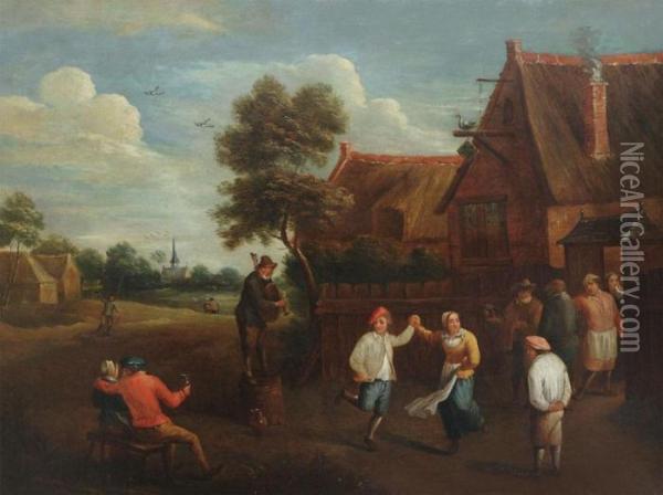 Village Scene Oil Painting - Thomas Van Apshoven