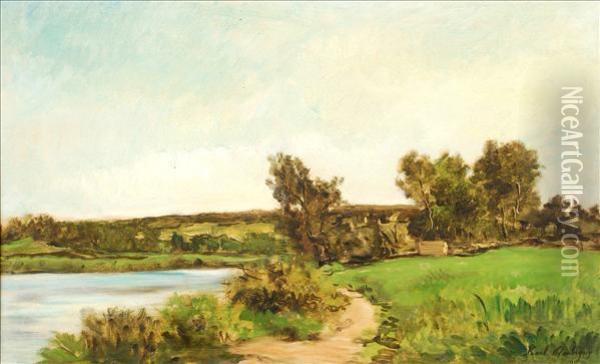 Landscapenear Fontaine Bleau Oil Painting - Karl Pierre Daubigny