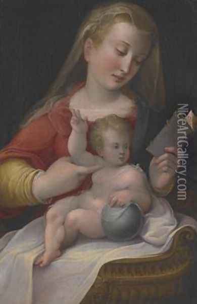 Madonna and Child 1580-85 Oil Painting - Barbara Longhi