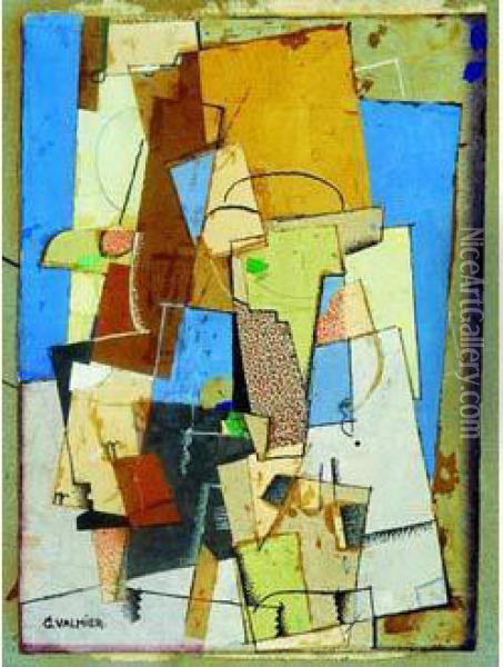 Composition, Vers 1920 Oil Painting - Georges Valmier