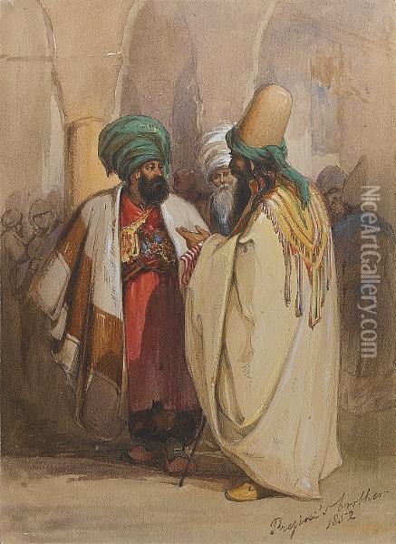 An Album Of Watercolours And Drawings Depicting Constantinople Oil Painting - Amadeo Preziosi